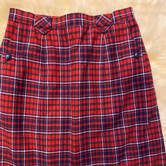 Vintage Plaid high waist midi skirt Sz 9 - Picture 5 of 8